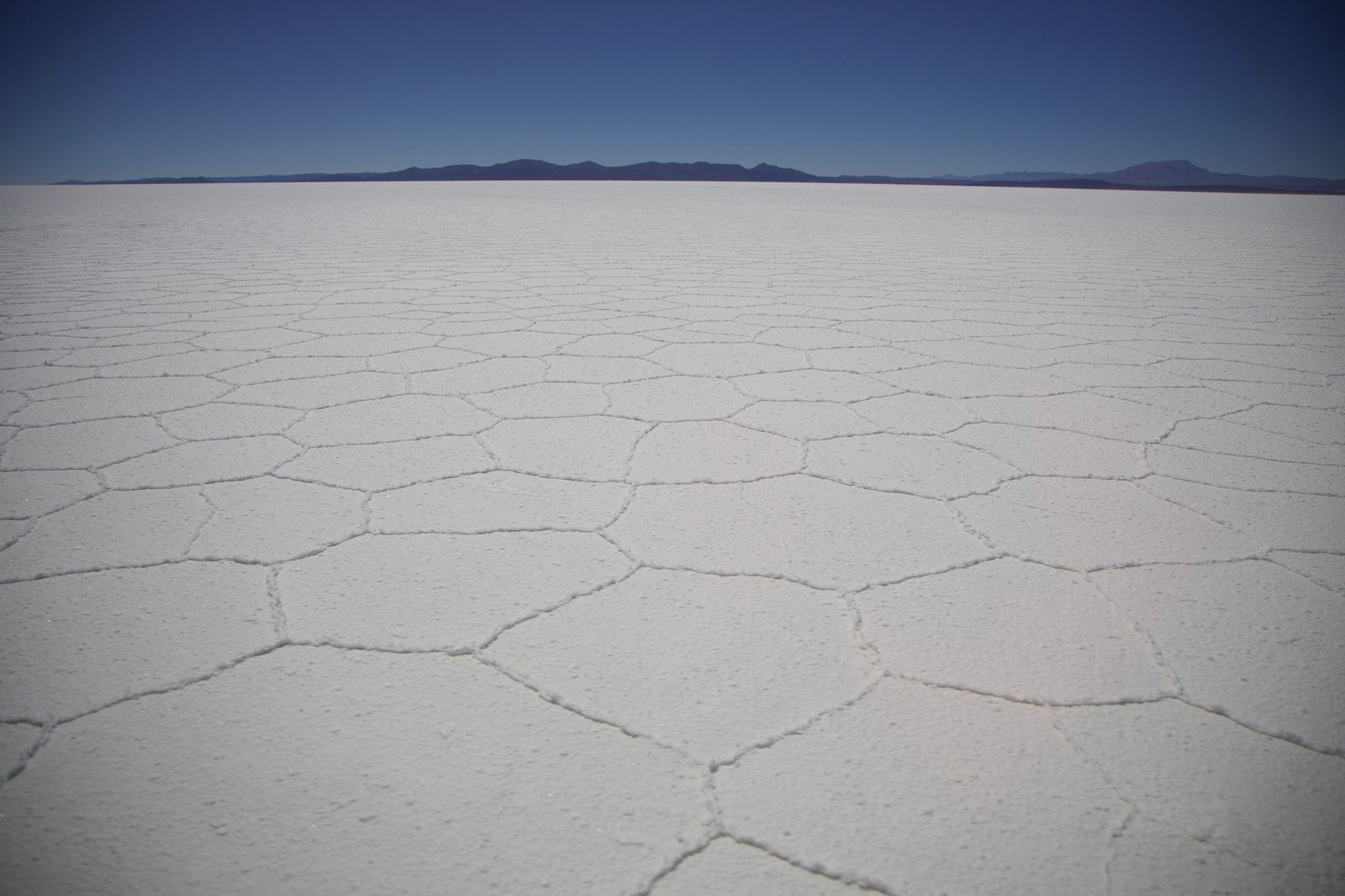 Immense étendue salée de l’Altiplano bolivien sous un ciel bleu limpide