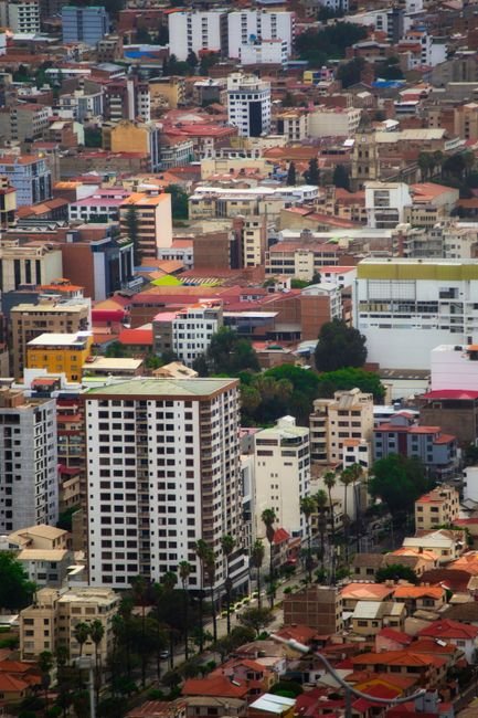 Vue aérienne de Cochabamba en Bolivie